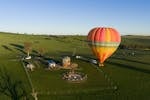 Hot air balloon launching from the Silos Accommodation