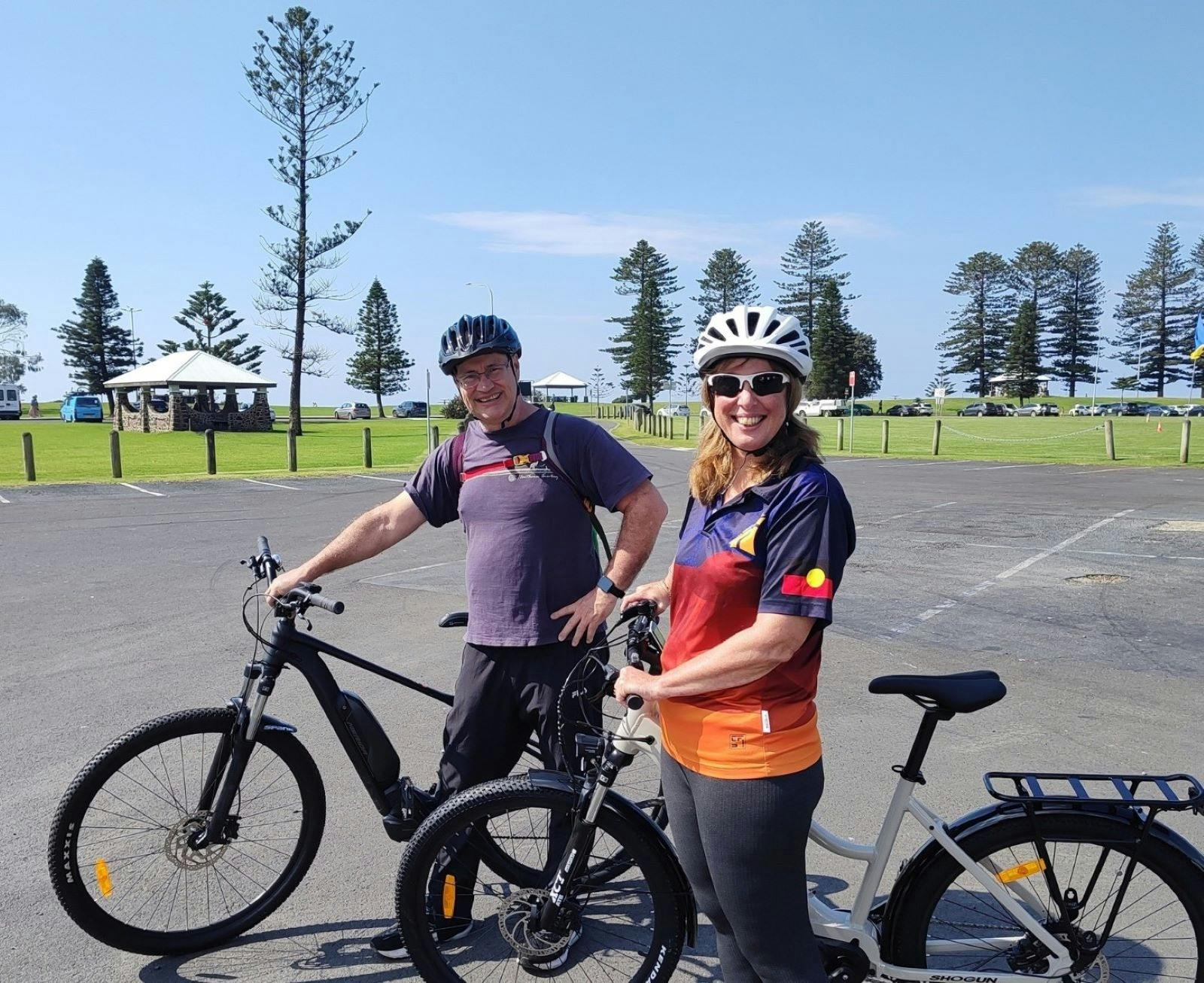 Two customers ready to set off on their ebikes