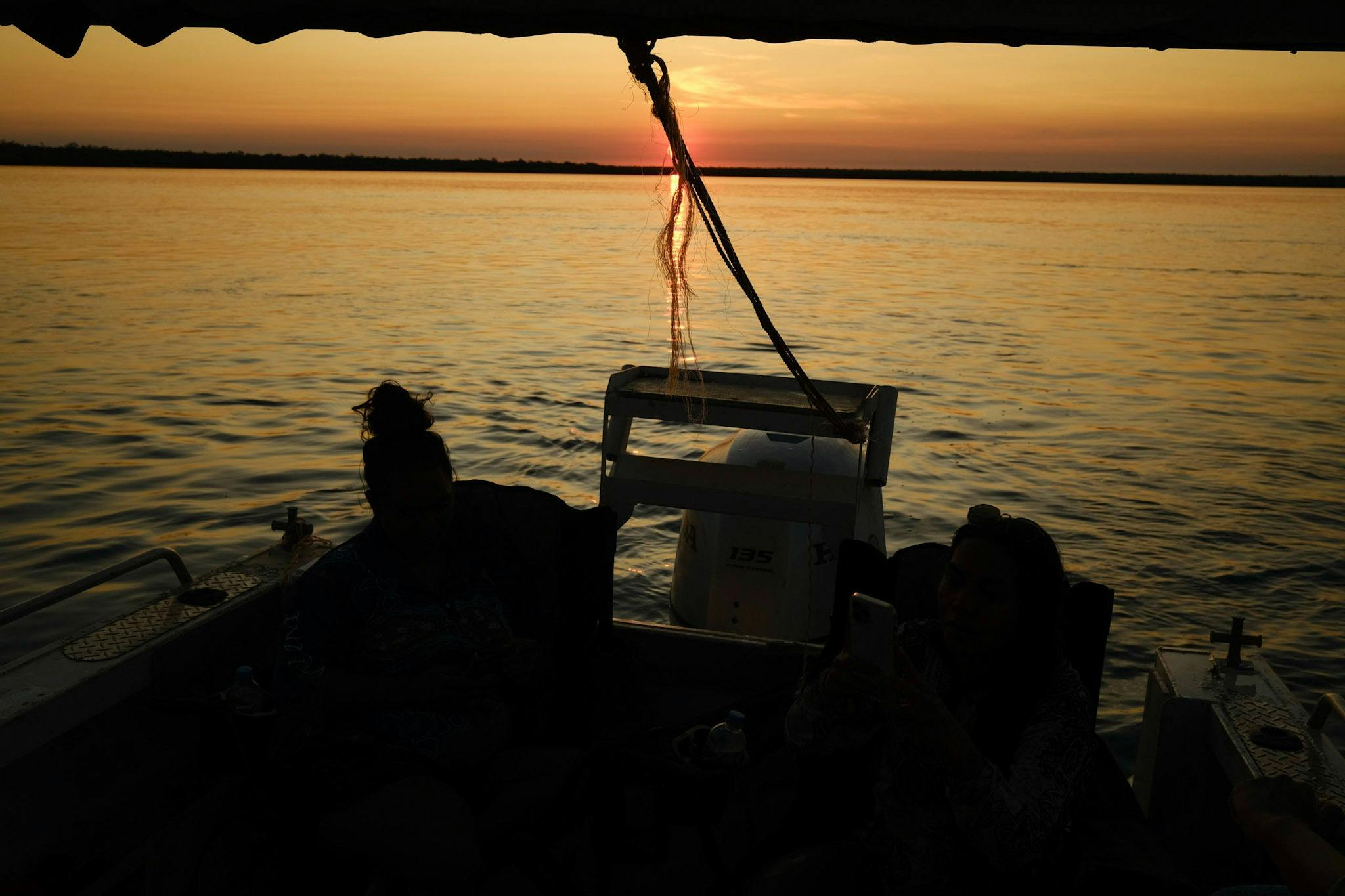 sunset view from boat.