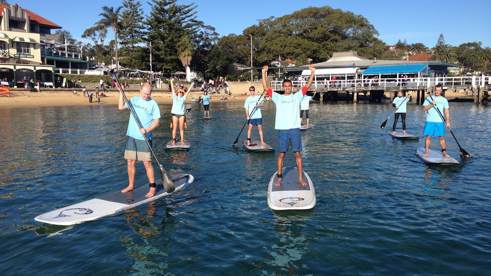 Group Stand Up Paddling Lessons at Watsons Bay