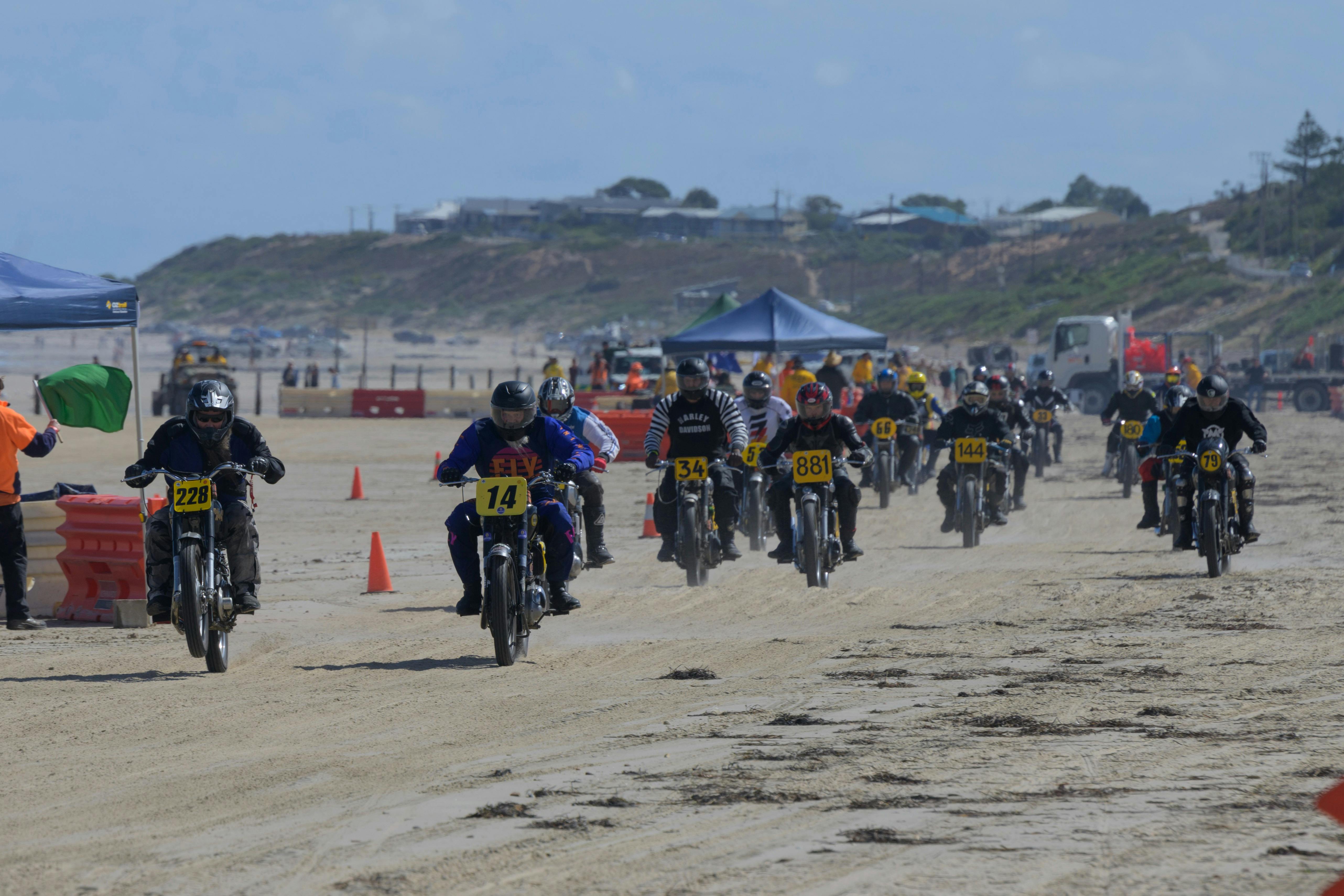 When the tide is low and the beach is firm the bikes roar into life for only two days of racing.
