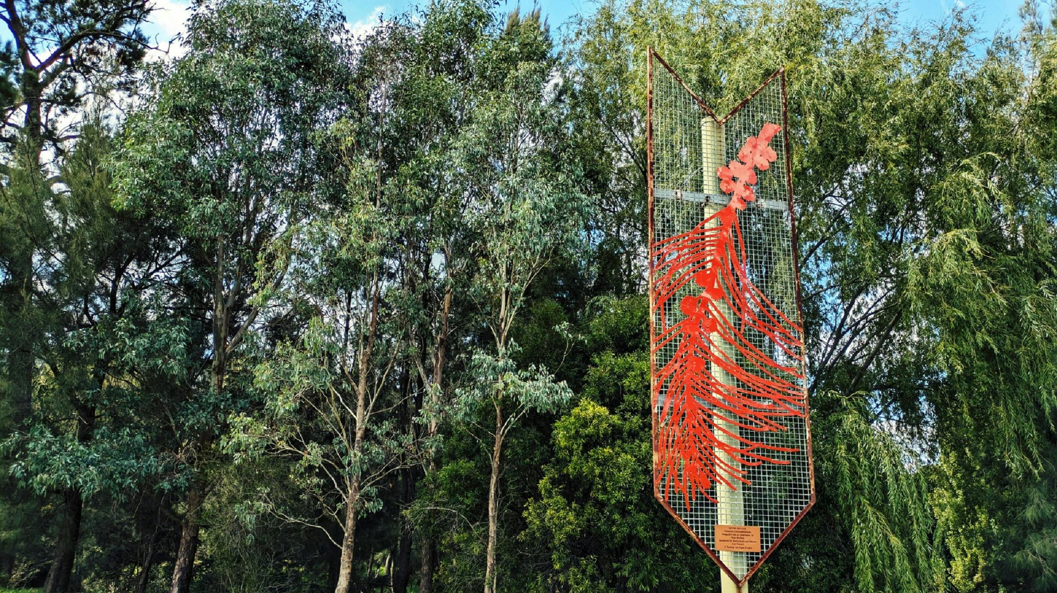 Set along the banks of the Pages River in Murrurundi, Turning the Pages is a sculptural installation