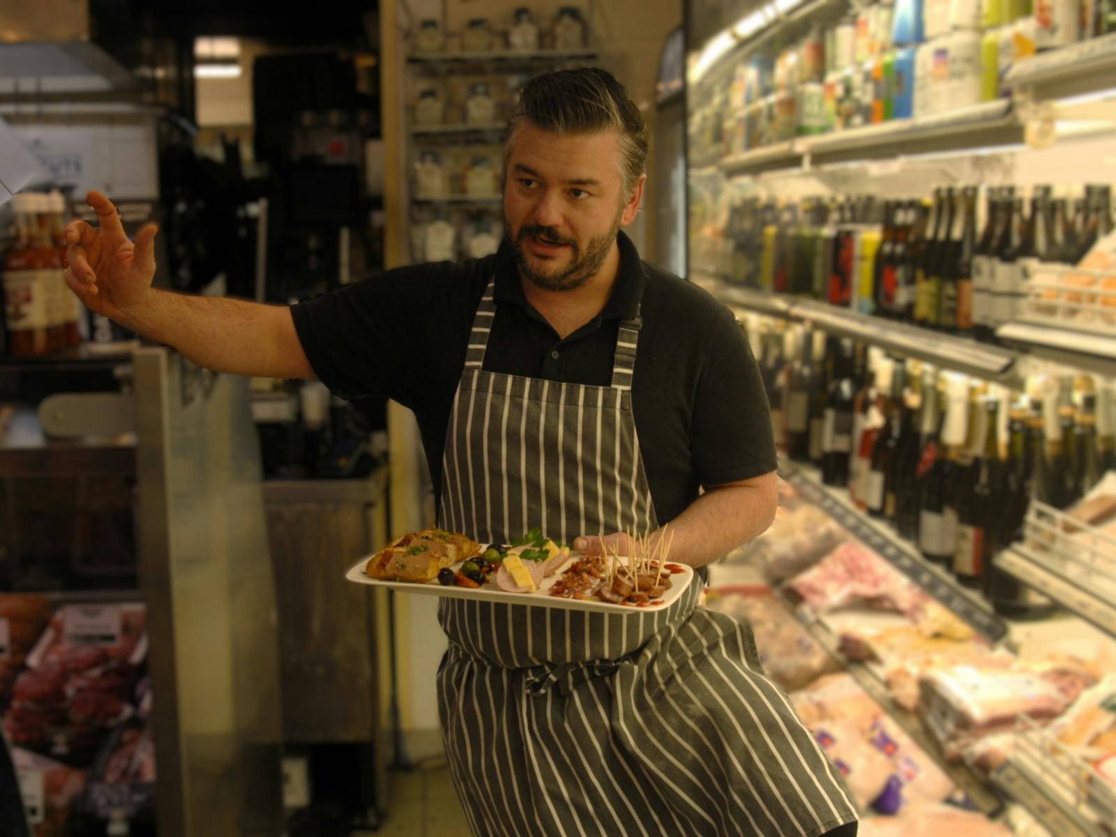 meats and cheese on tray - Hobart Food Tour