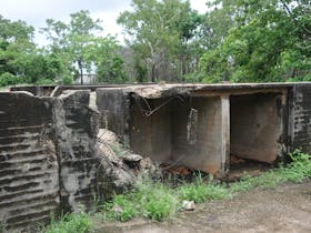 Deterioration of the concrete at one of the gun locations