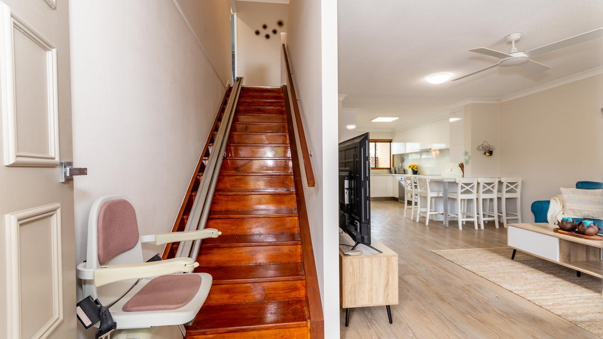 Stairs and chair lift