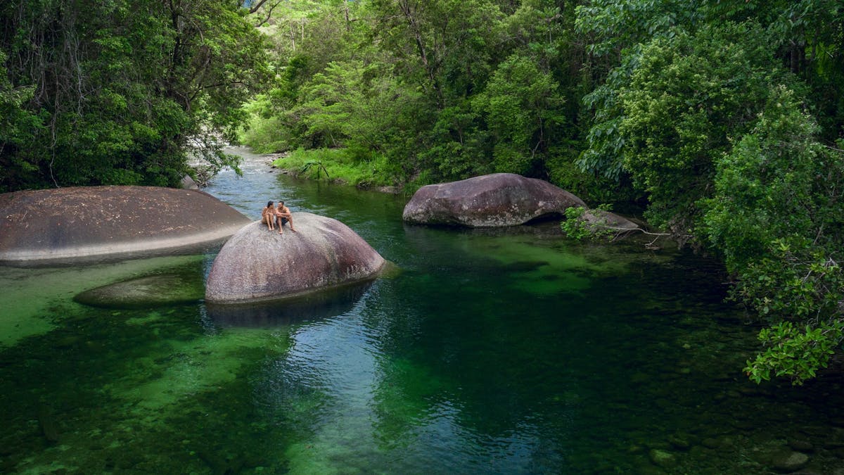 Aerial image of Babinda Boulders