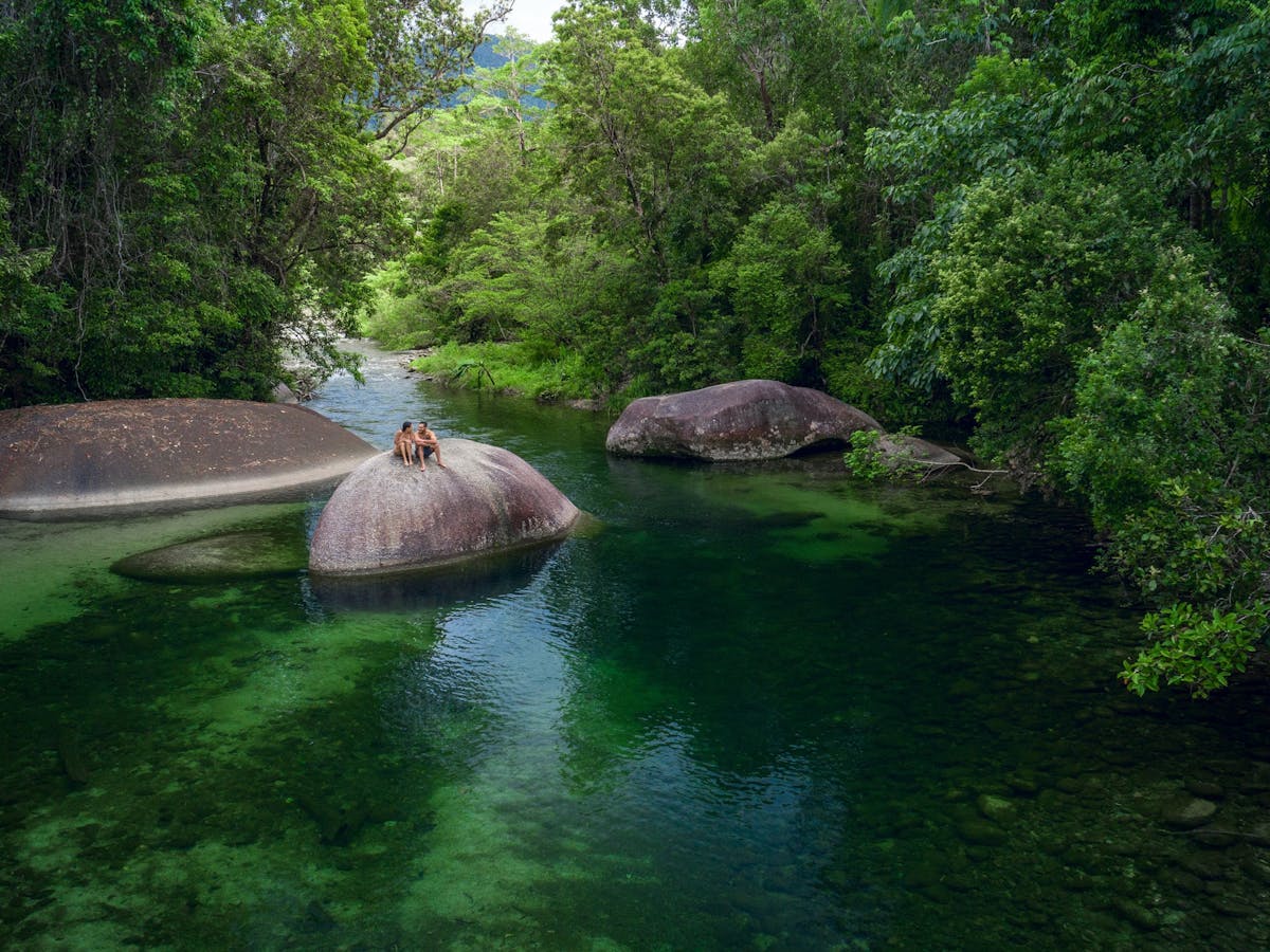 Aerial image of Babinda Boulders