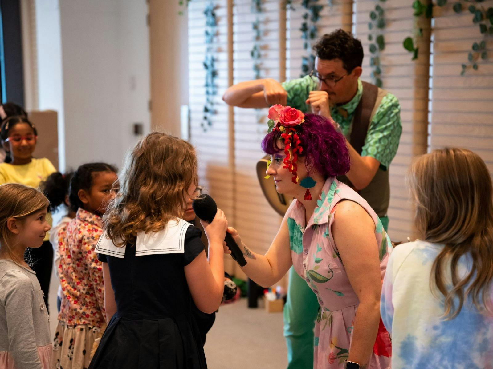 Children participating in a music workshop