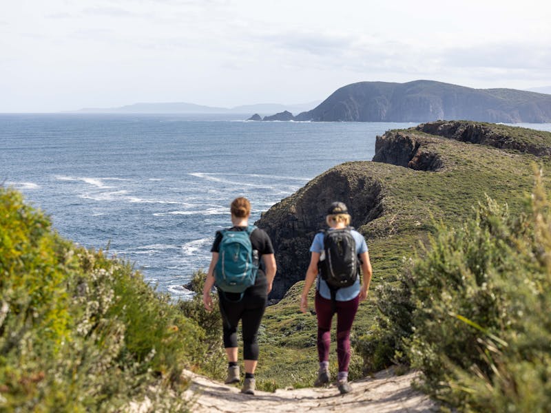 Walkers on day 2 of their mutli day walk on Bruny Island