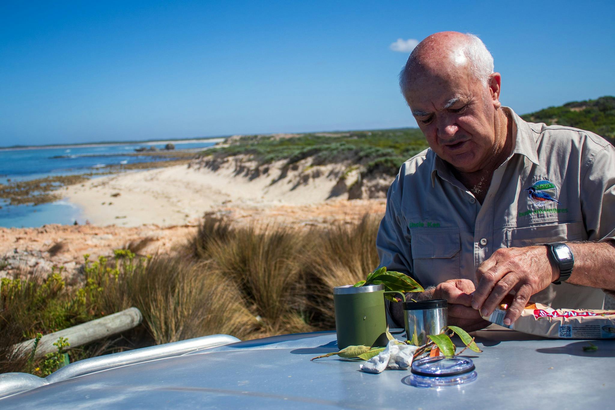Lemon myrtle tea at morning tea on the Coastal Day Trip