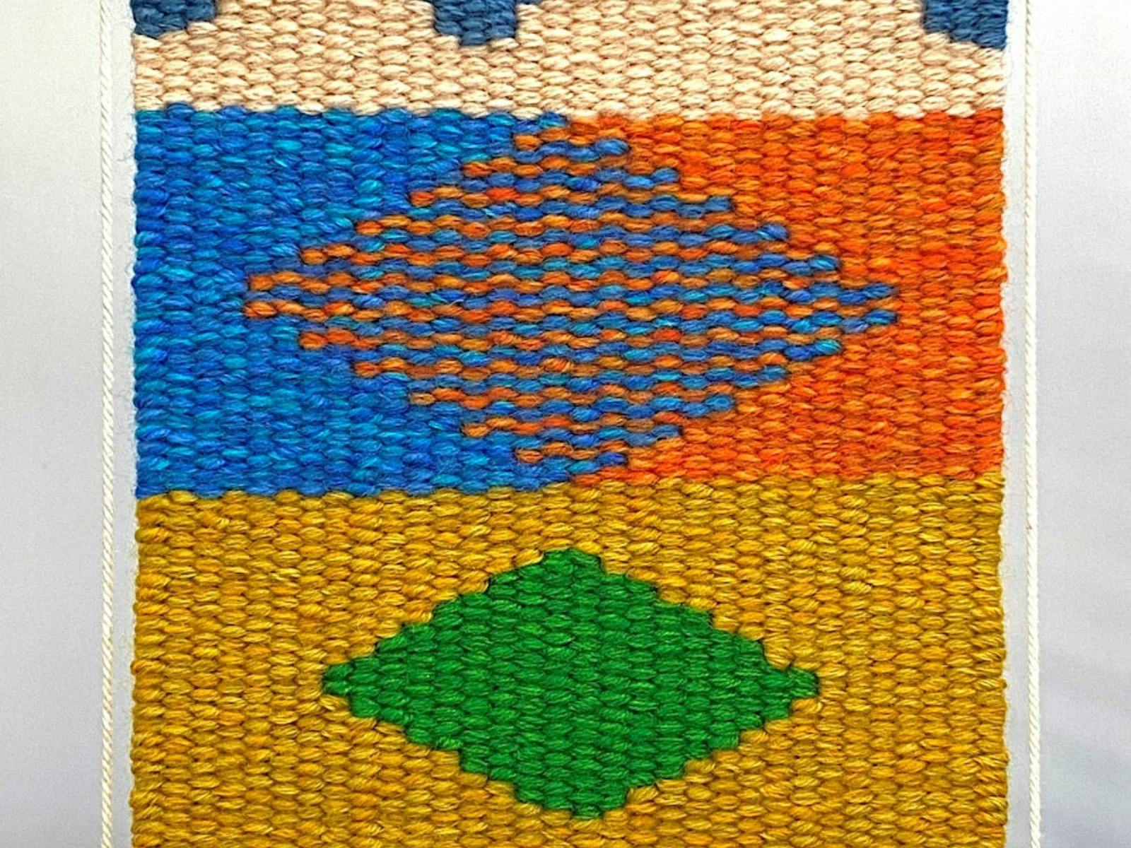 Colorful woven tapestry