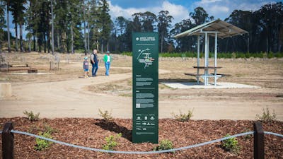 Picnic table at Sugar Pines visitor area