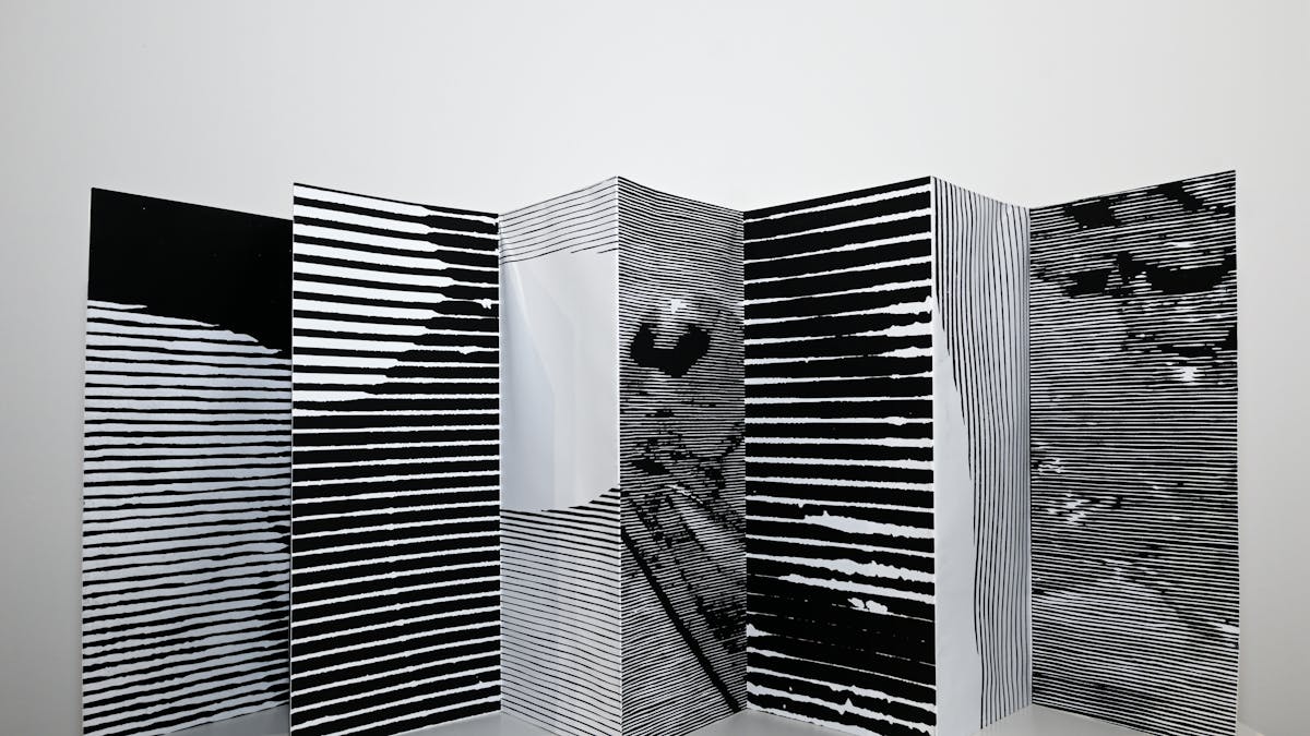 Installation view of artist book by Freyja Fristad