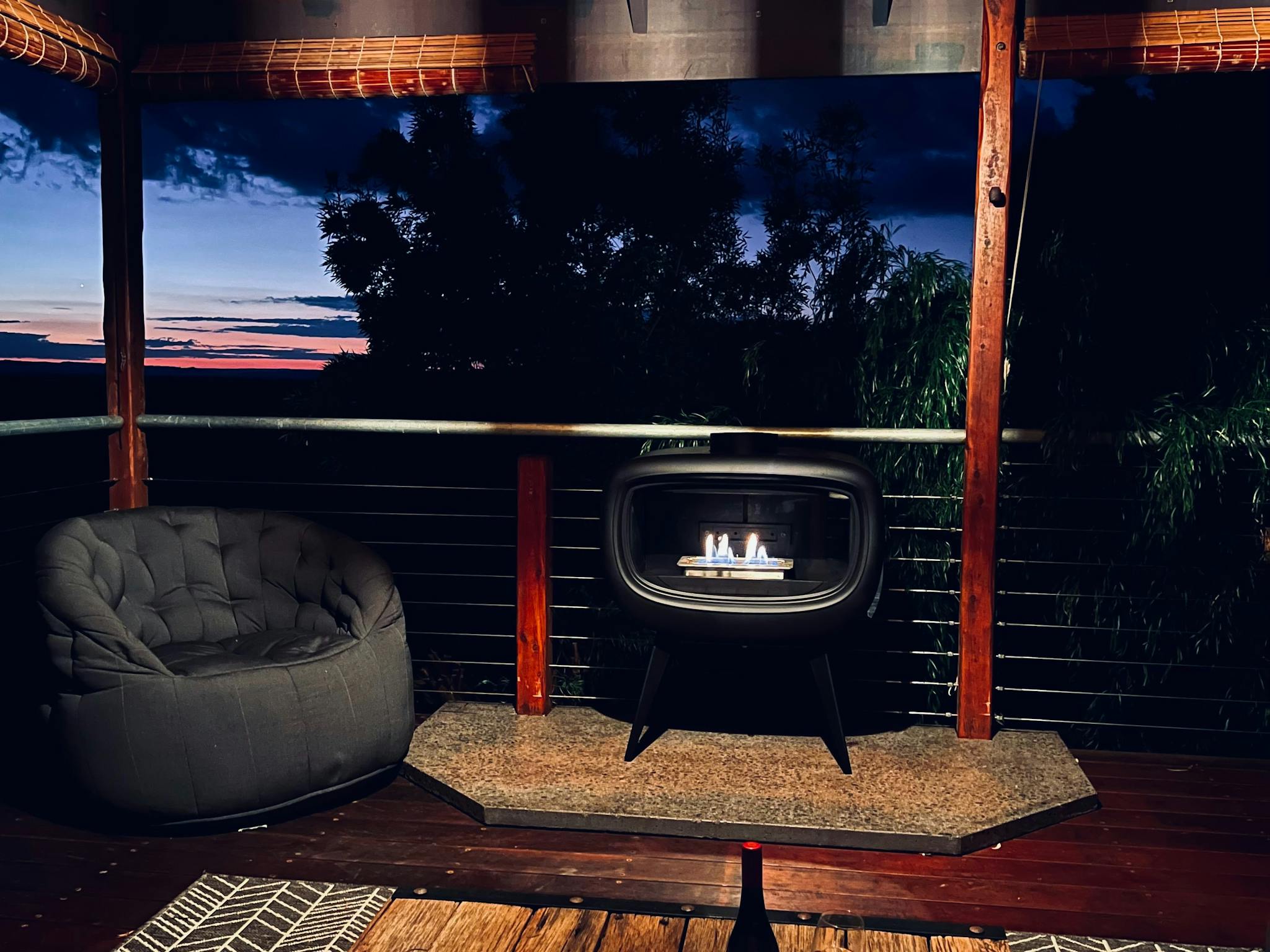 French fireplace on the verandah
