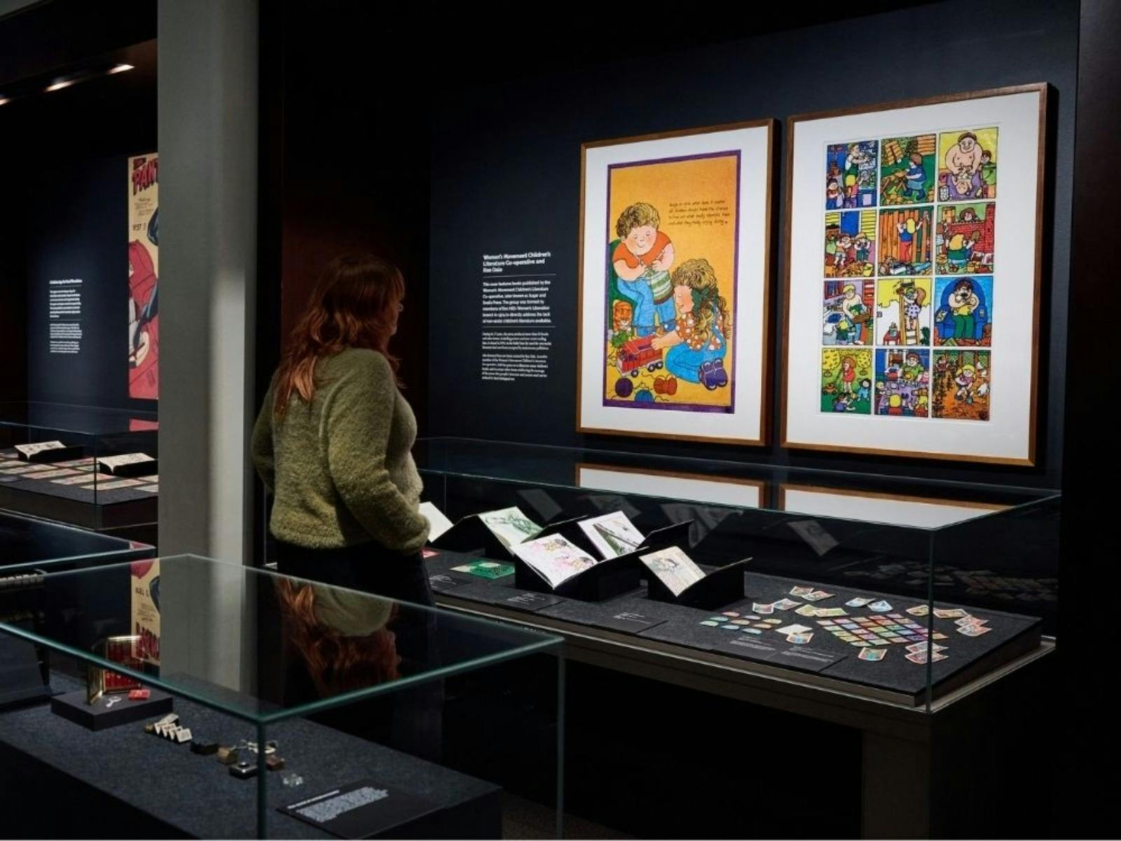 A patron viewing a display at World of the Book