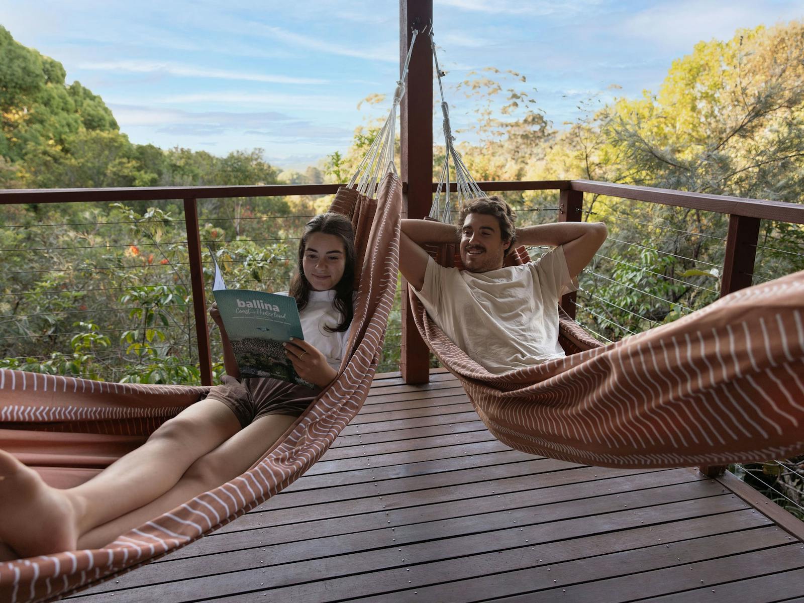 Enjoy the natural surrounds whilst swaying gently in the hammocks on the deck at Tallaringa Views