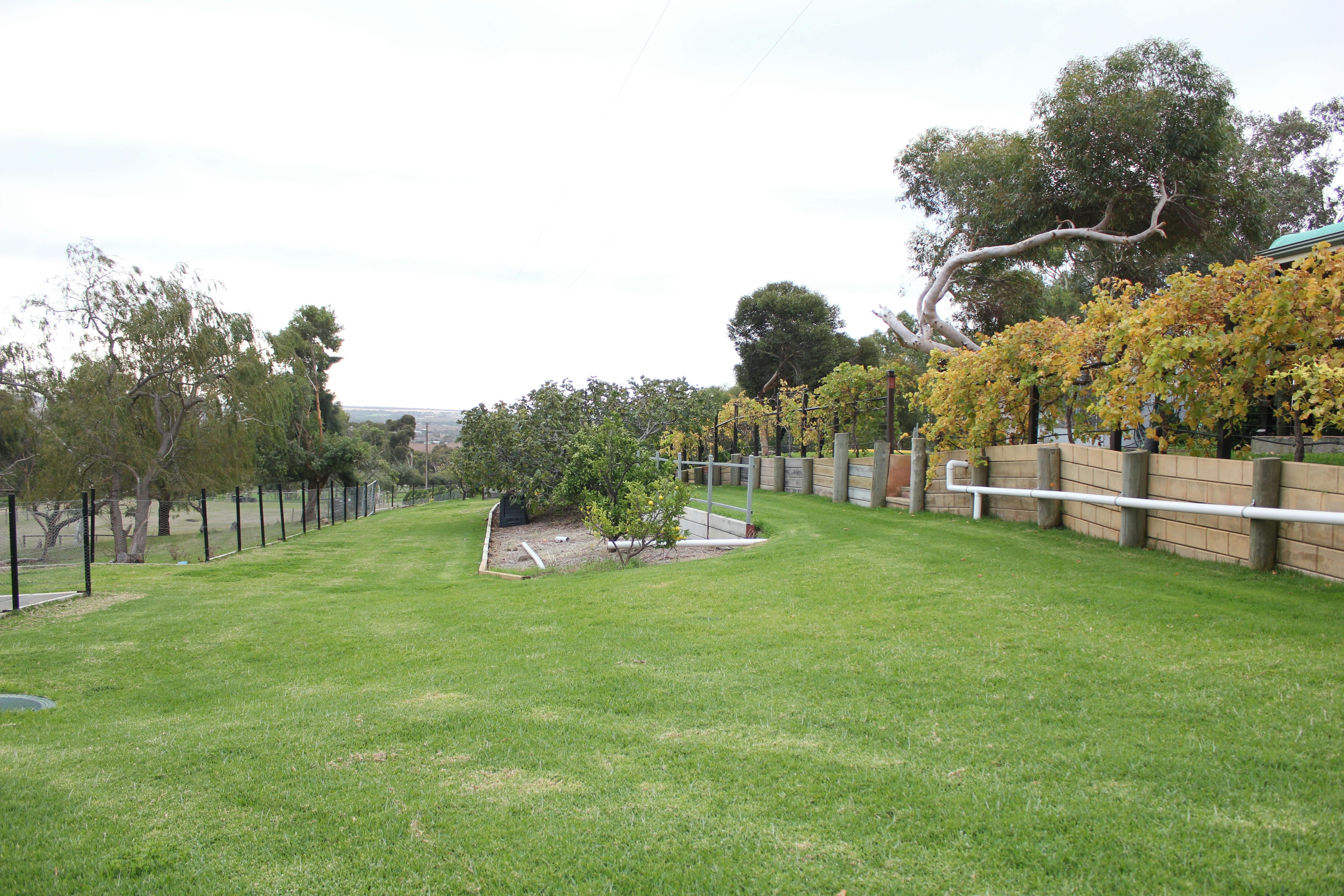 Child friendly with a large grassed area to play on.