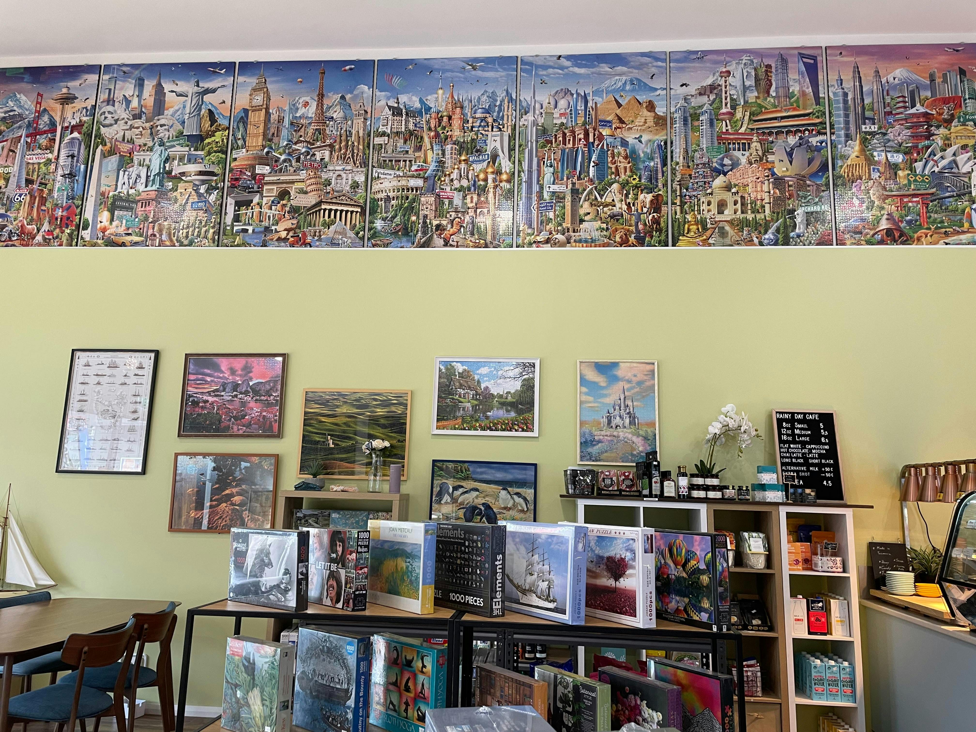 Rainy Day Cafe Puzzle Display