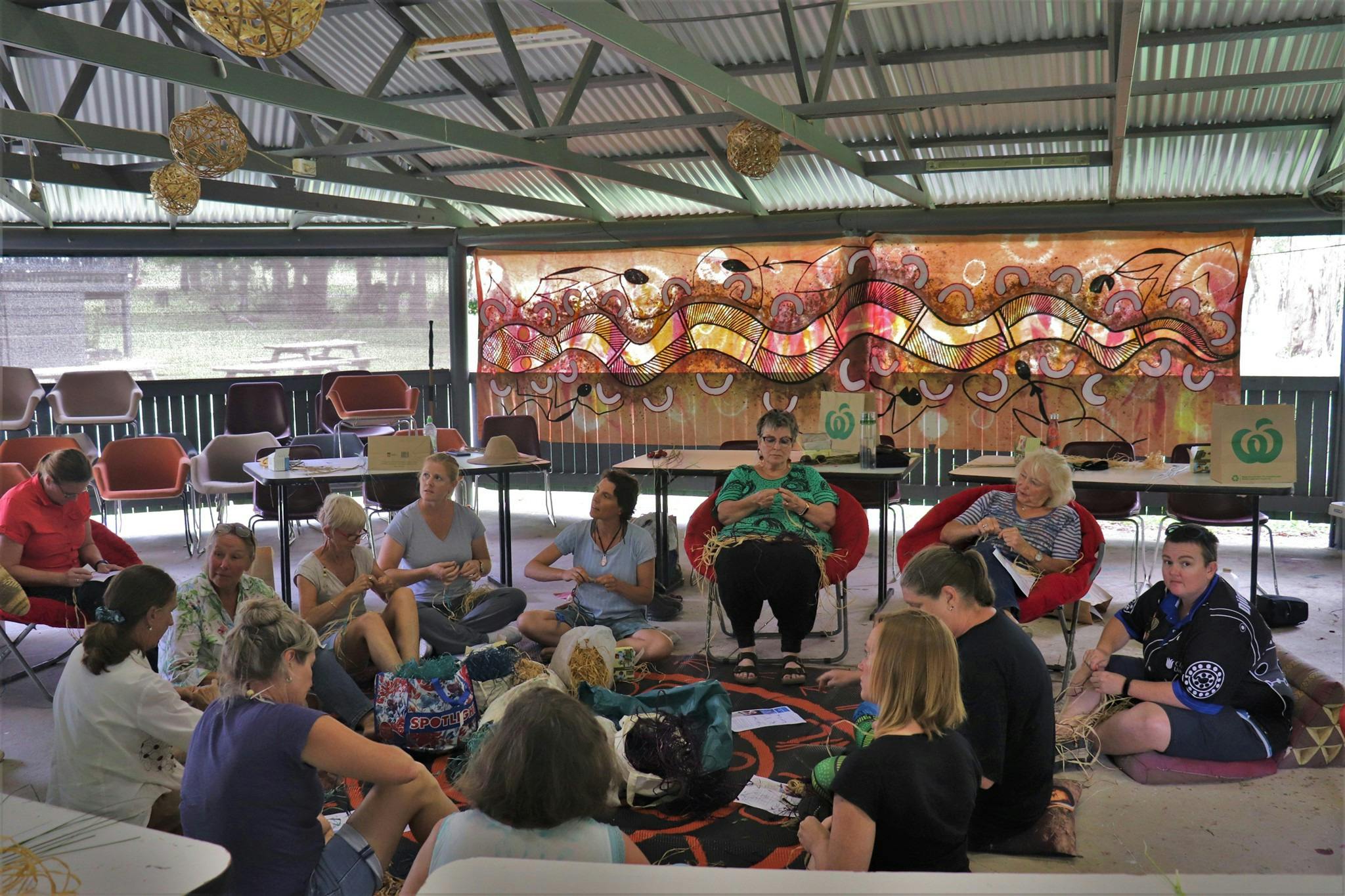 Our Monthly Weaving Circle has brought together women from all over the region to explore basketry!