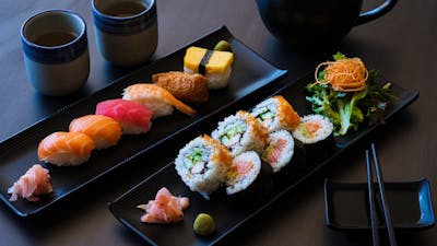 Sushi Roll and Sushi Nigiri Platter