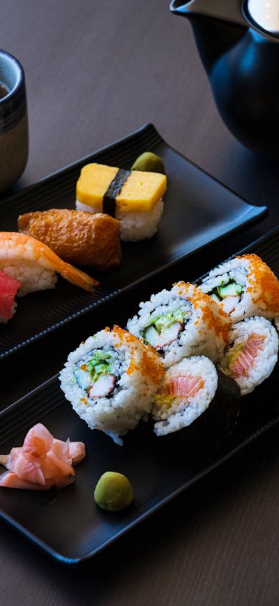 Sushi Roll and Sushi Nigiri Platter