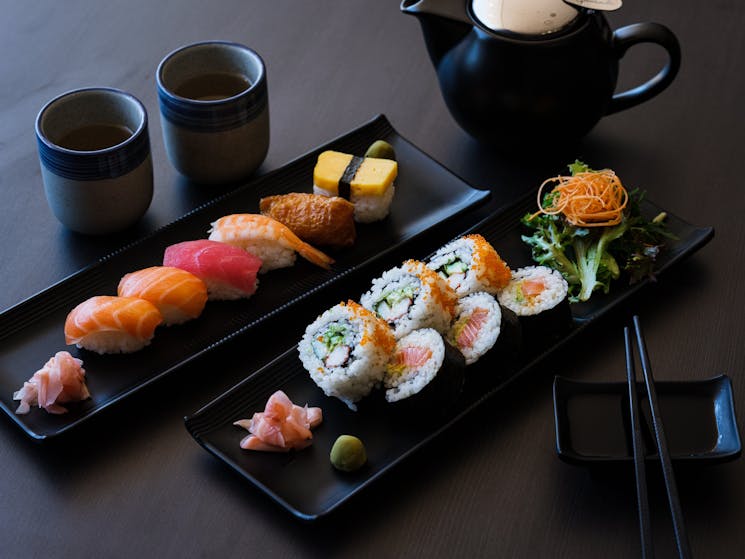Sushi Roll and Sushi Nigiri Platter