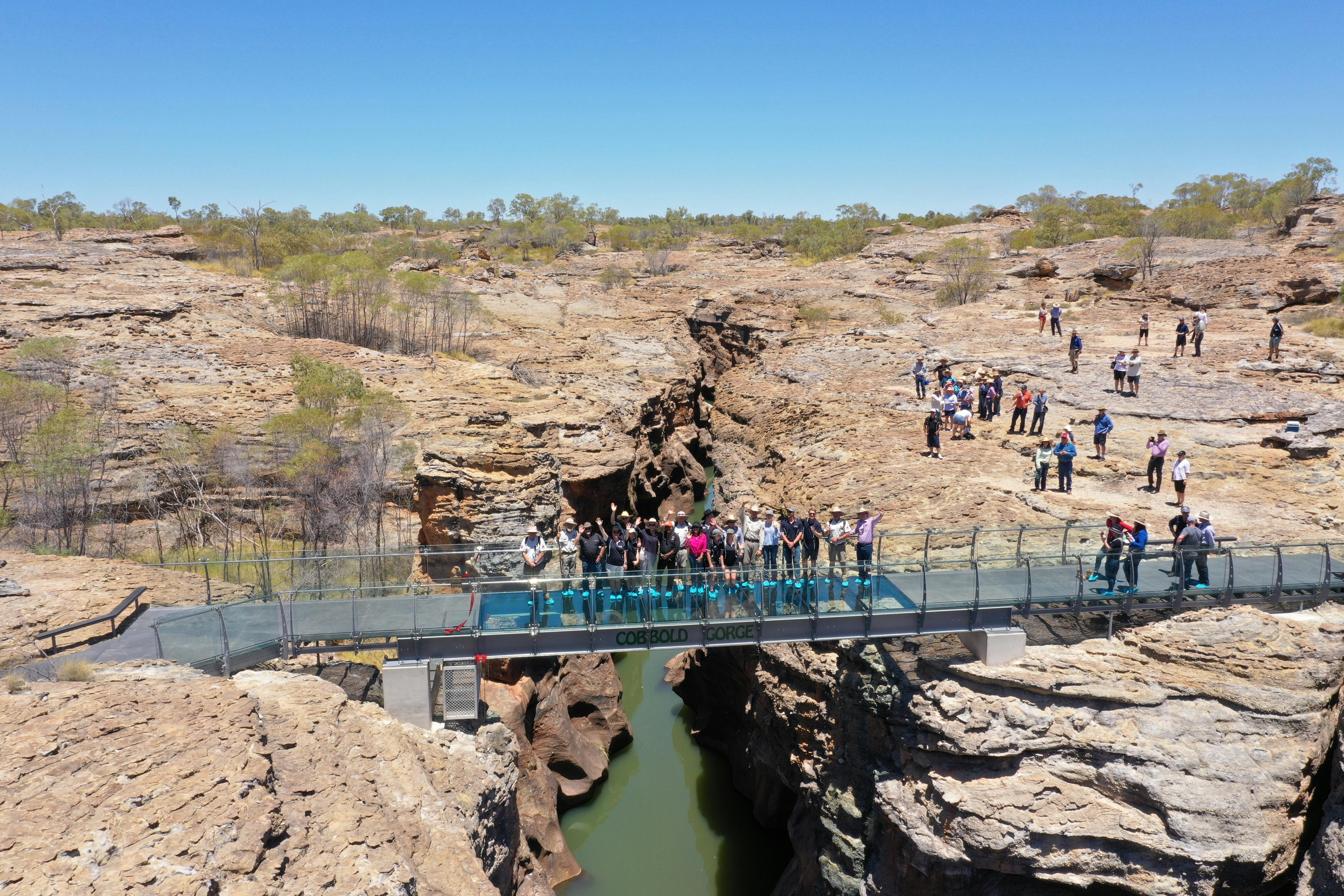 Glass bridge from above