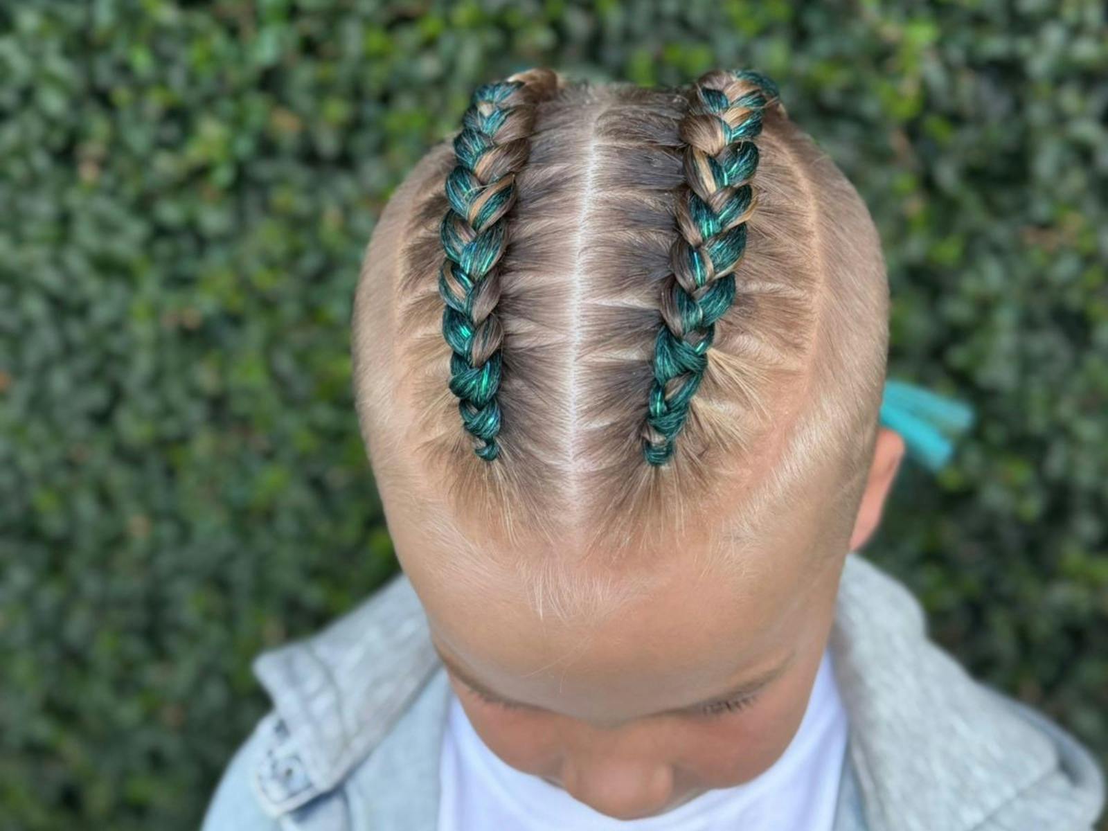 Hair braids on a small child