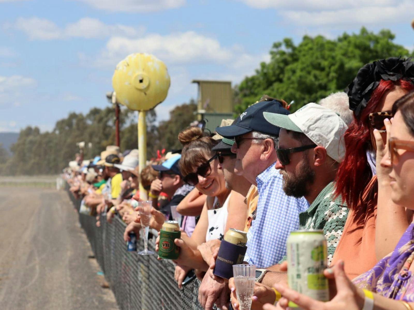 Punters waiting for harness racers
