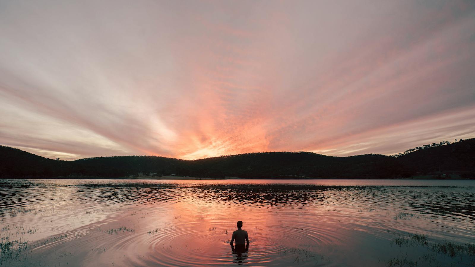 Sunset over Eungella Dam