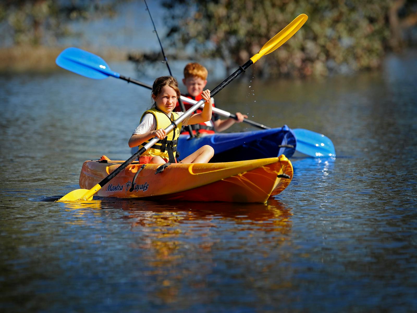 Kayaking at Reflections Holiday Parks Copeton Waters.