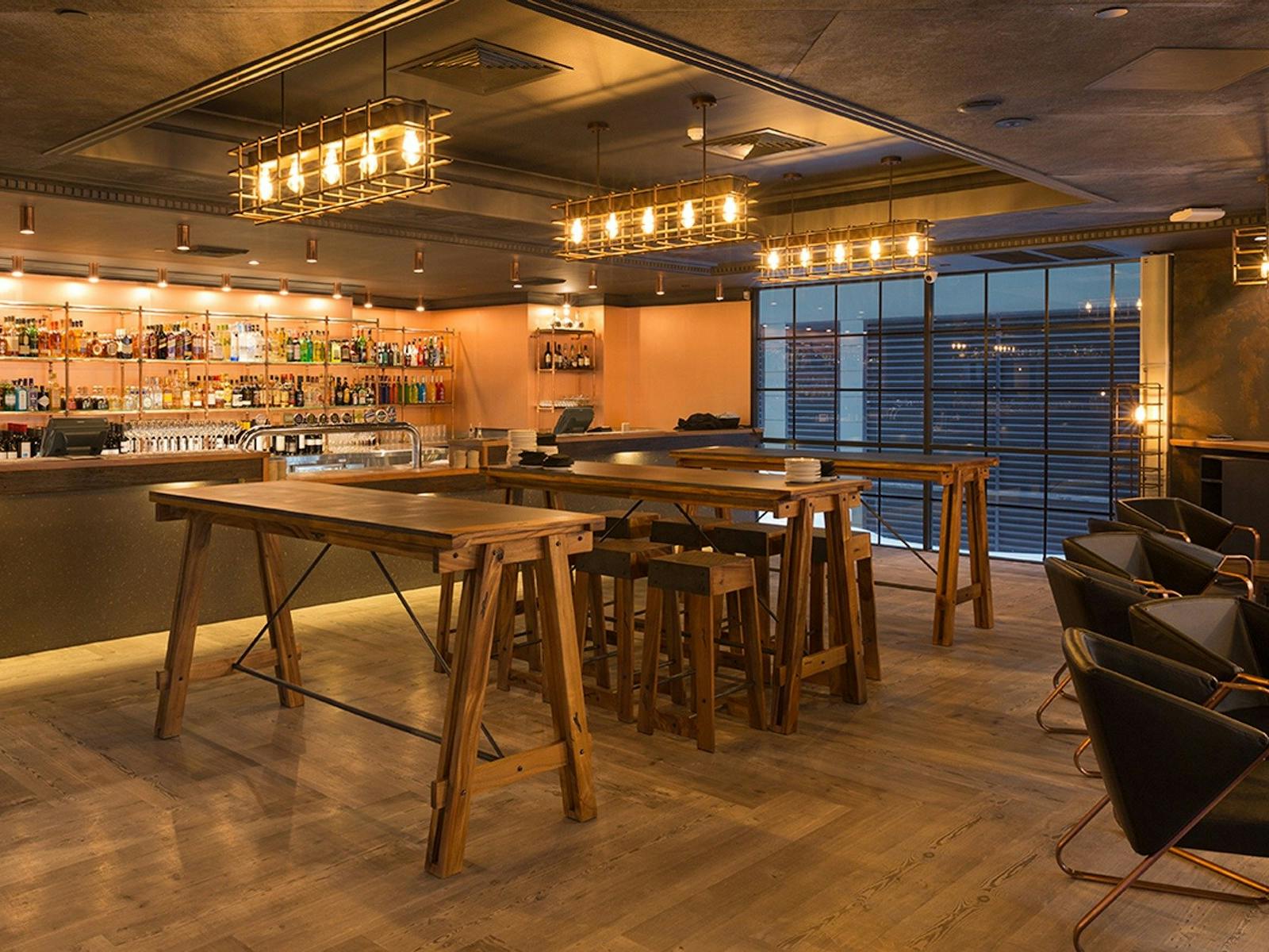 The Cidery Bar and Kitchen front bar area - tall tables