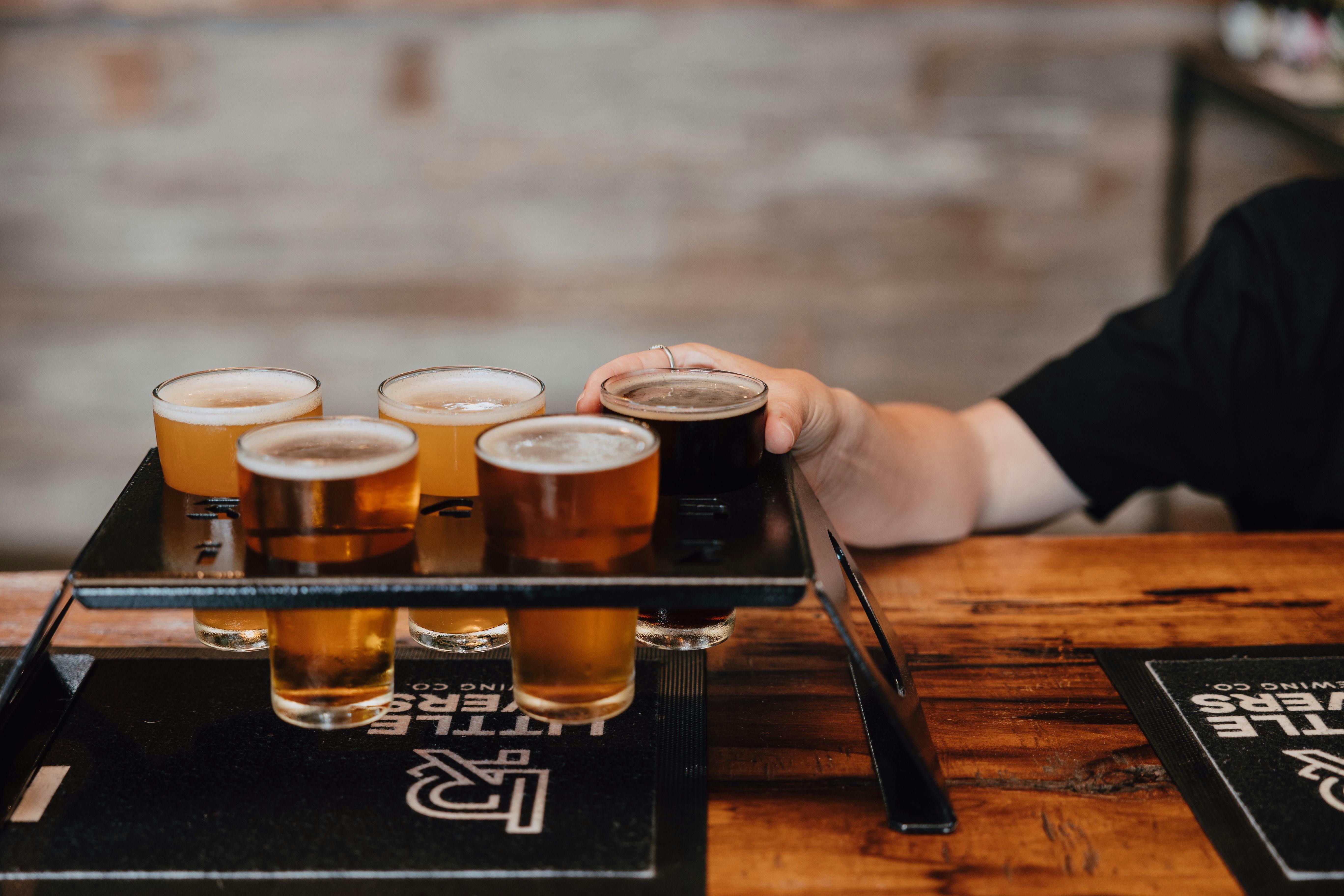 Our Beer Paddle that contains 5 different beers out of brews