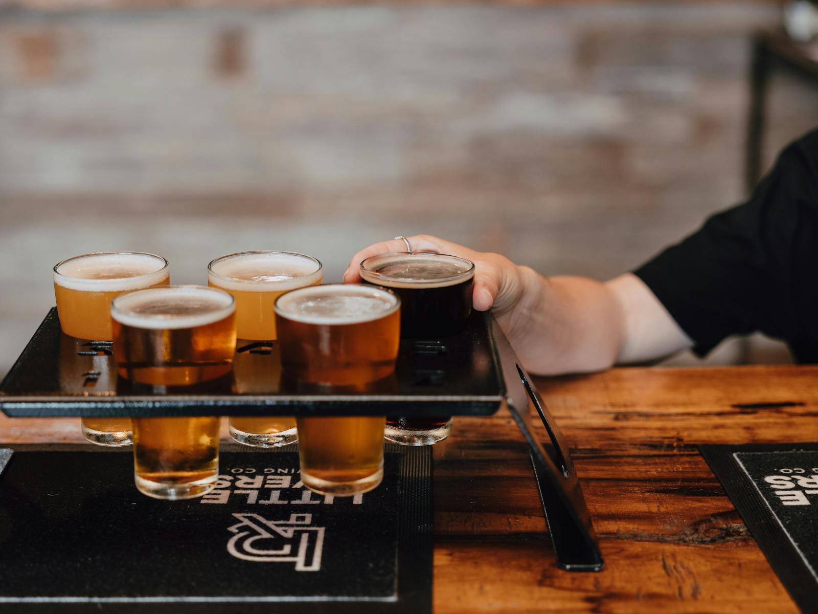 Our Beer Paddle that contains 5 different beers out of brews
