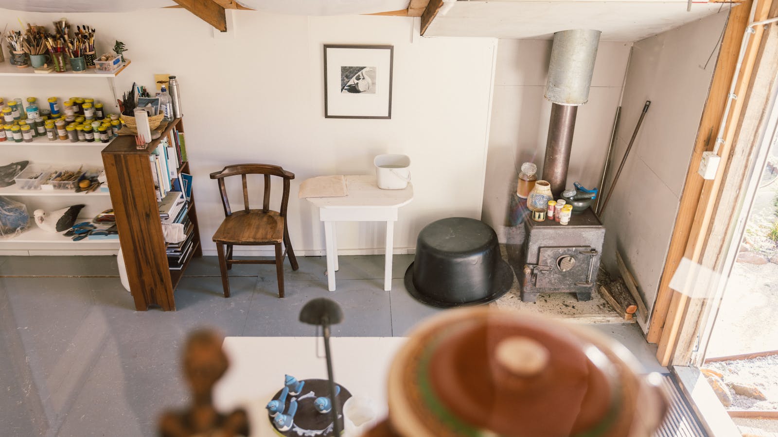 Eve Howard's ceramic studio.