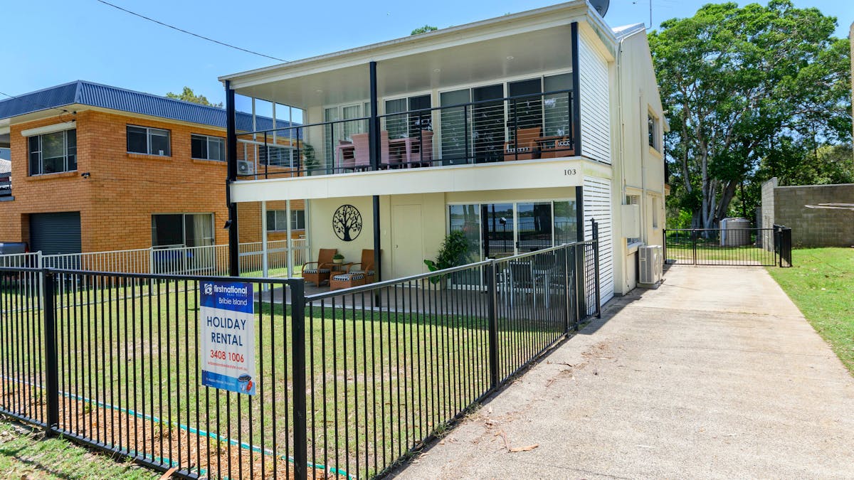 Front of property unit is top floor