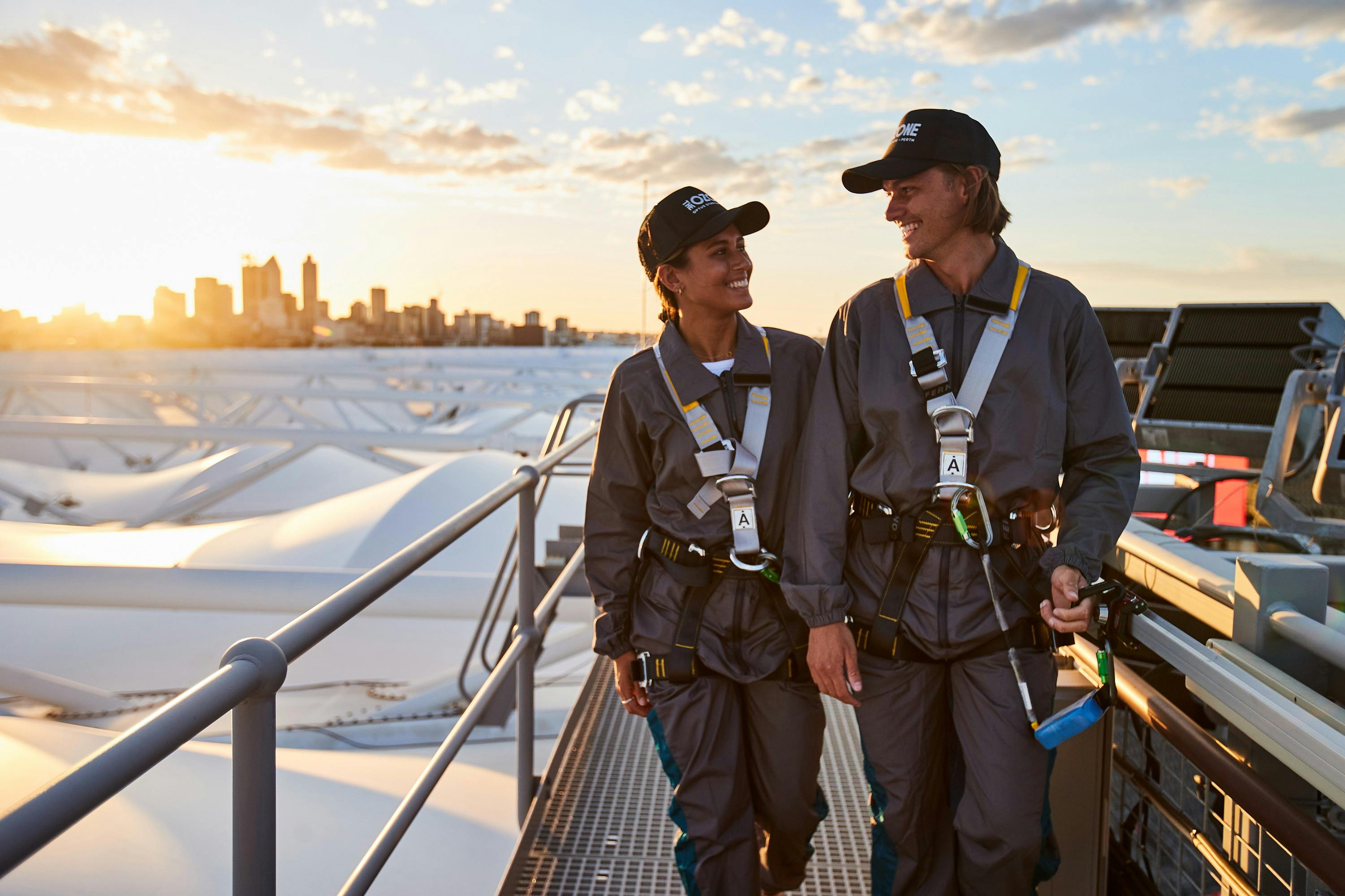 Patrons on HALO roof climb