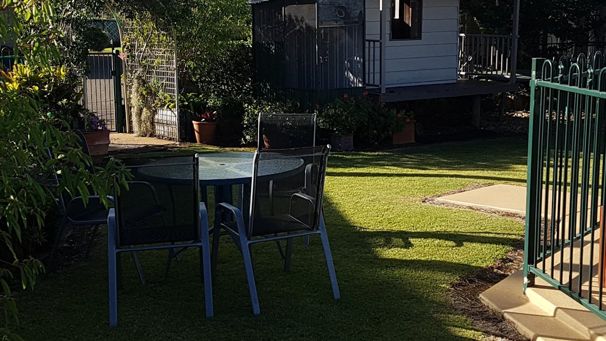 Relax in our beautiful shady garden
