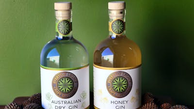 Bottles of Australian Dry and Honey Gin