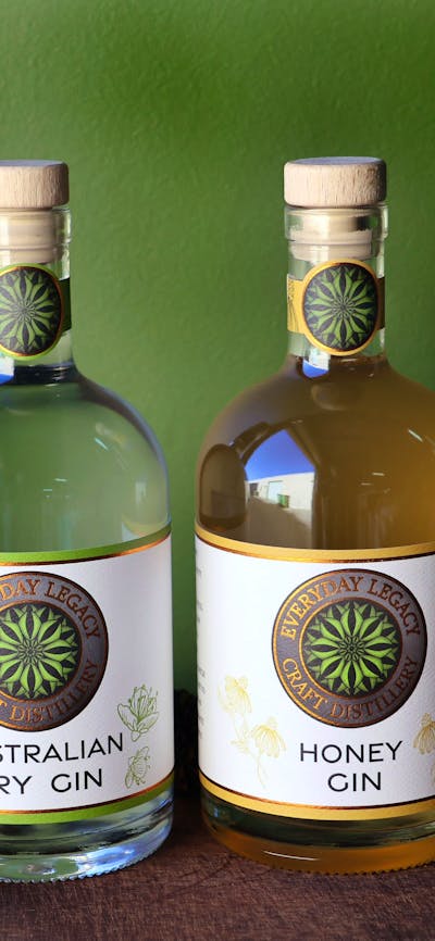 Bottles of Australian Dry and Honey Gin