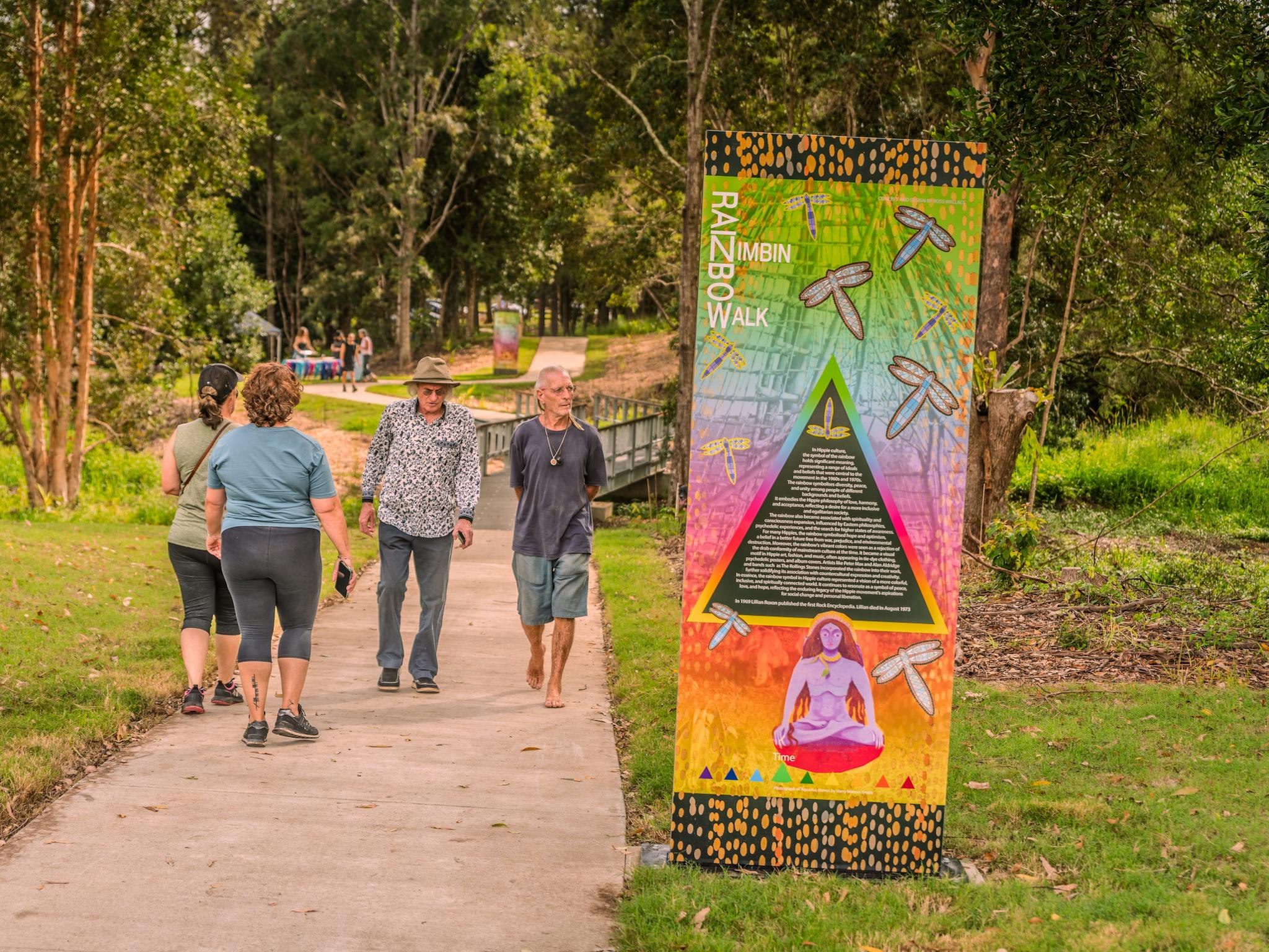 Interpretive signs along Nimbin Rainbow Walk