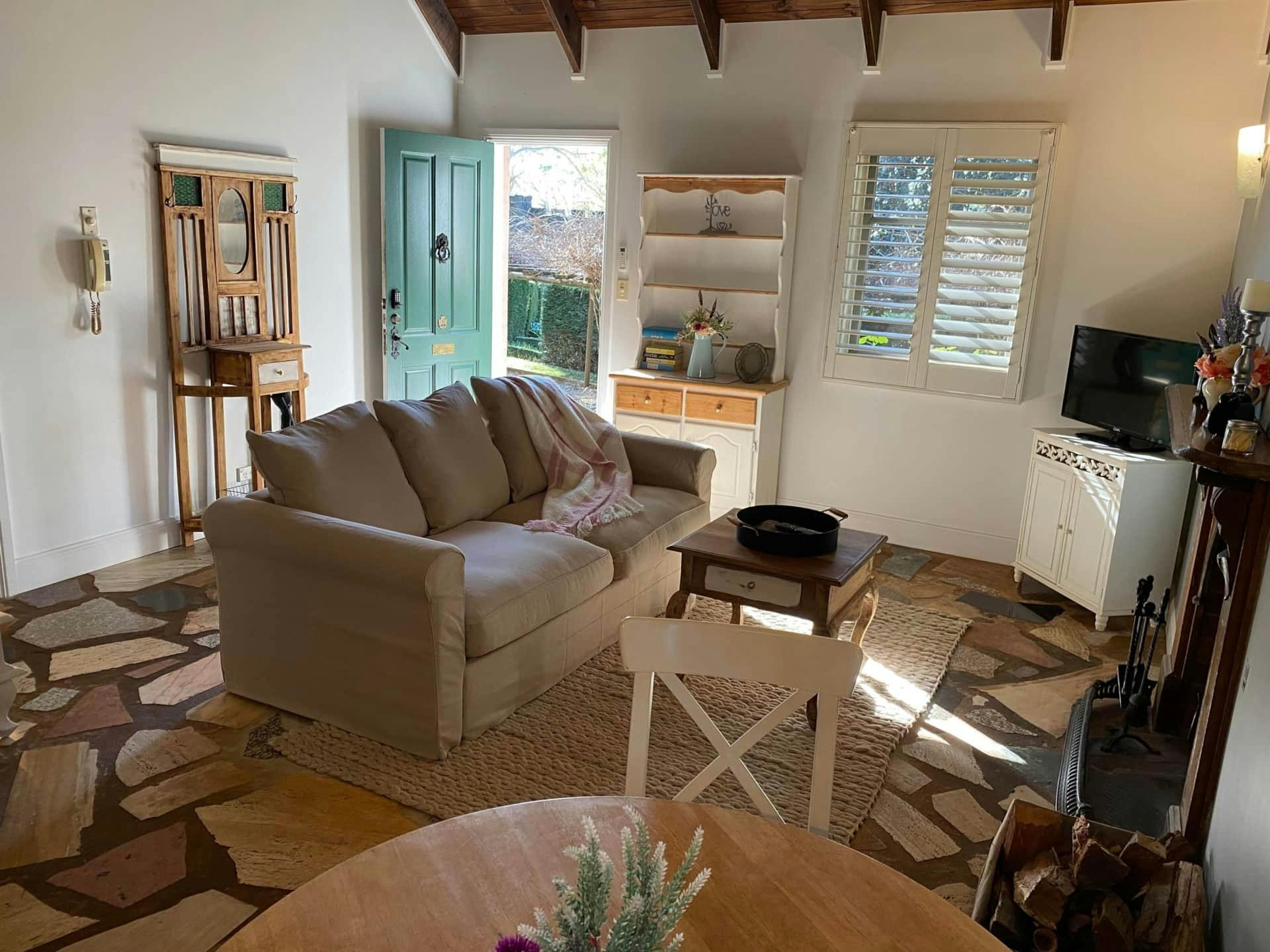 Entrance and living area at The English Cottage