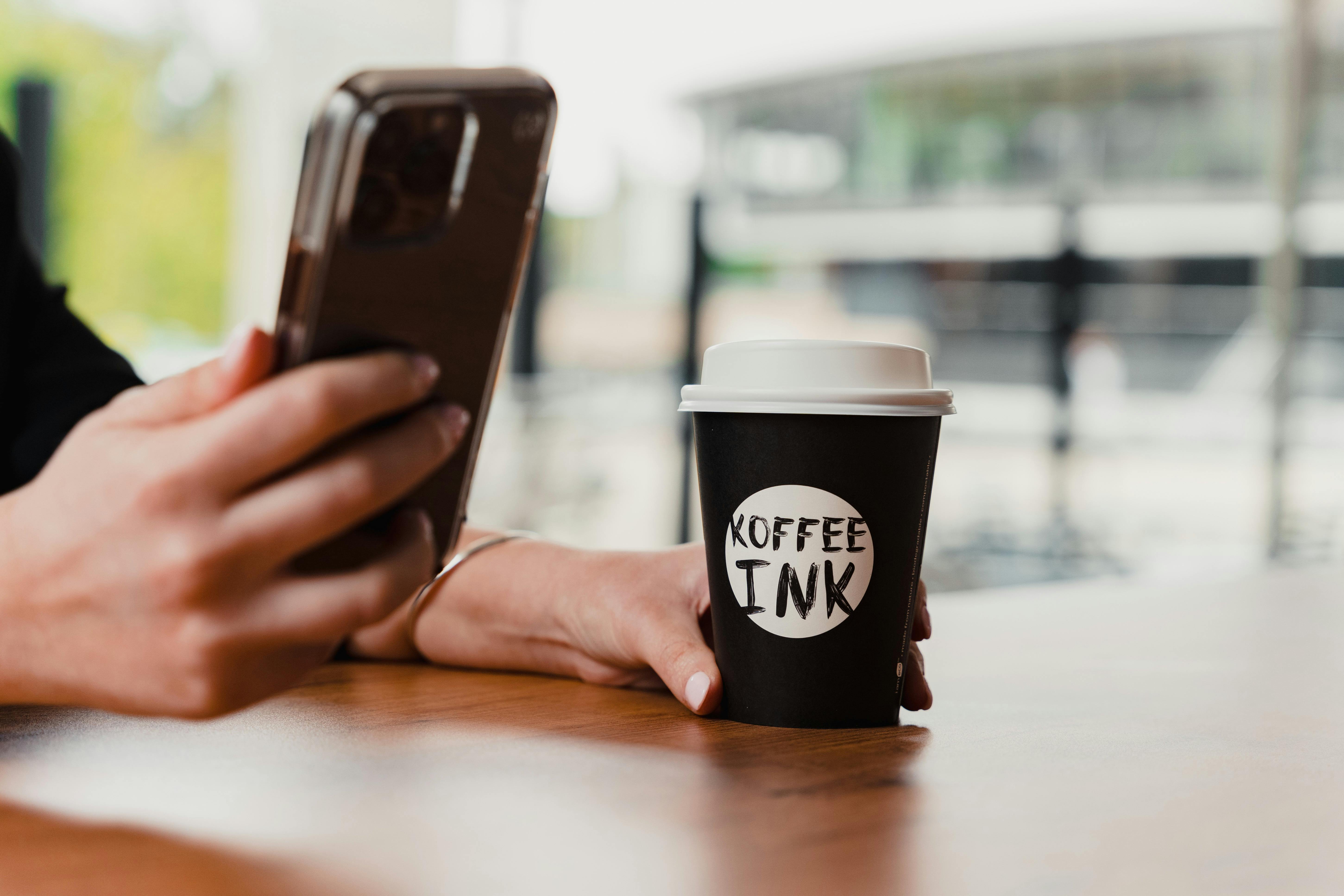 Coffee and a phone