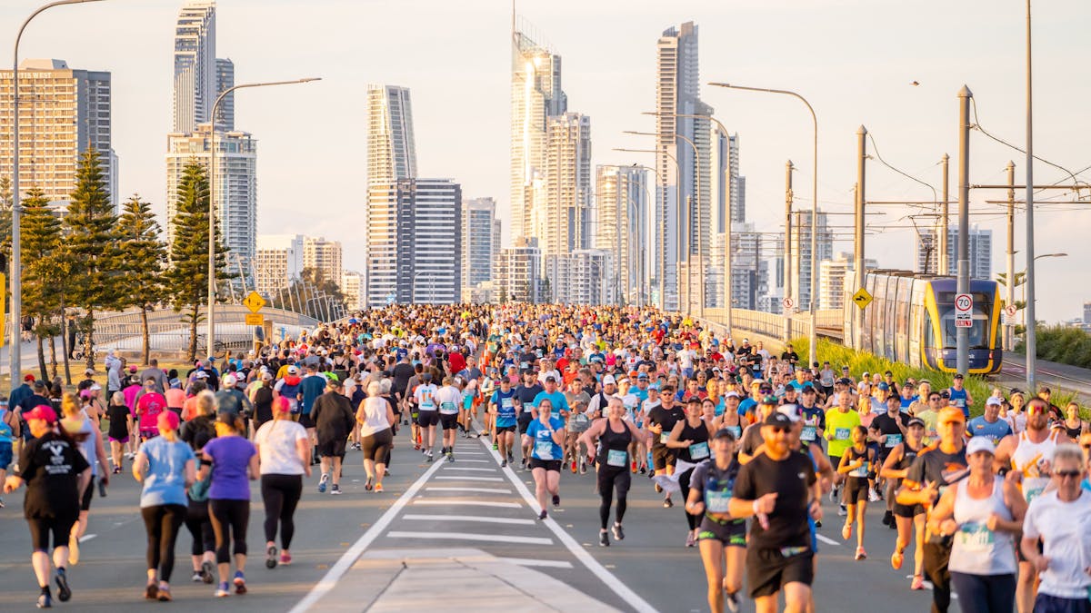 Runners on the road in Southport