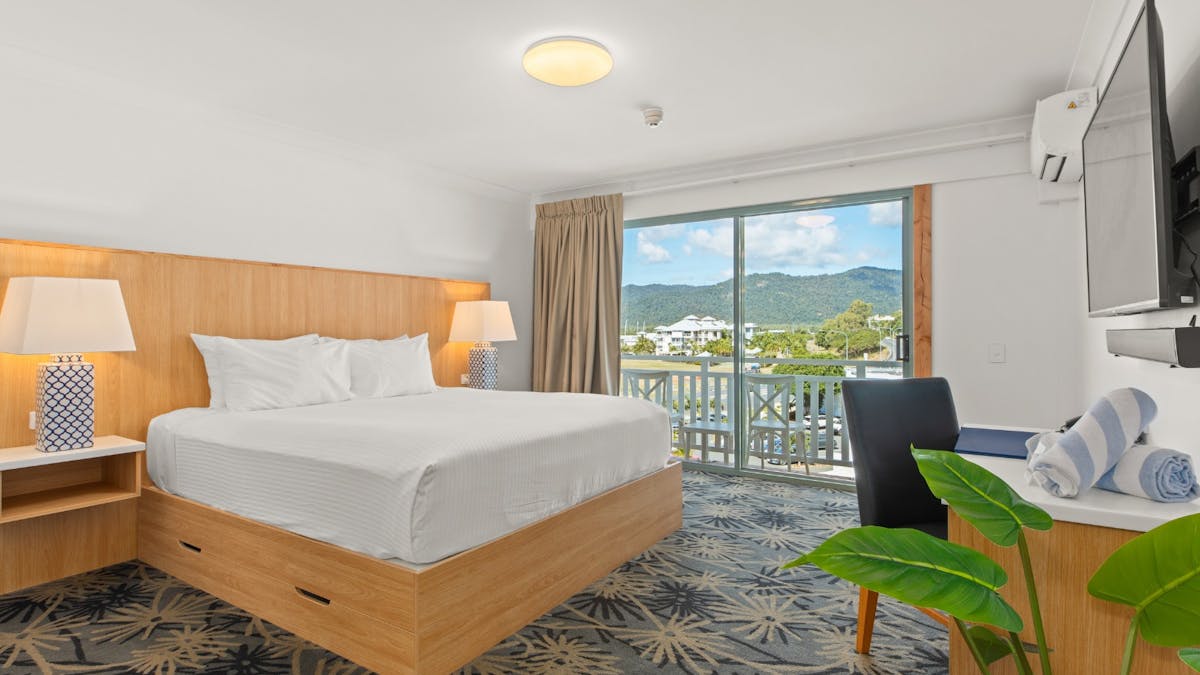 Disabled Access Room at Airlie Beach Hotel with accessible layout, queen bed and wheelchair friendly