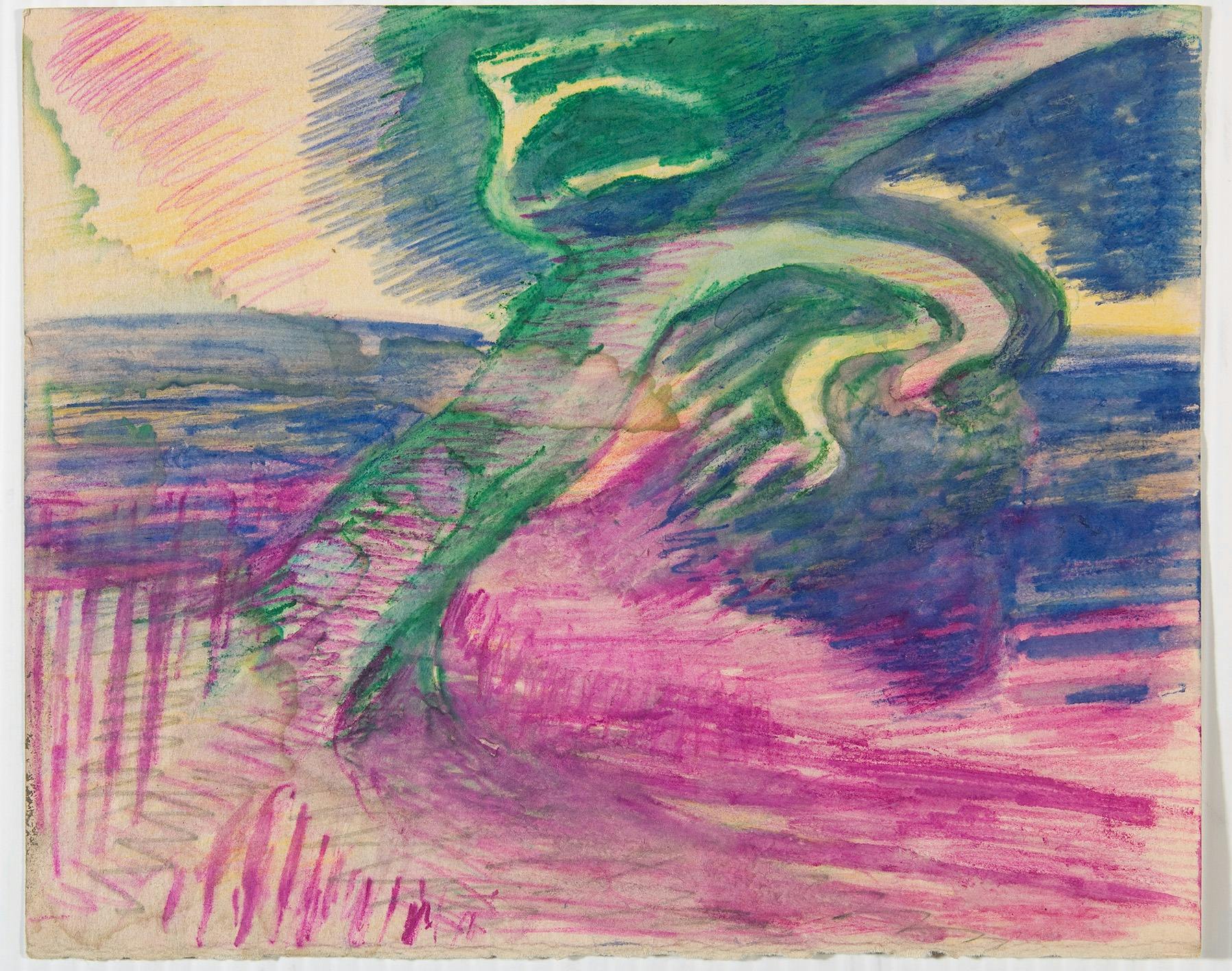 MERRIC BOYD Tree, date unknown, watercolour, pencil and coloured pencil on paper.