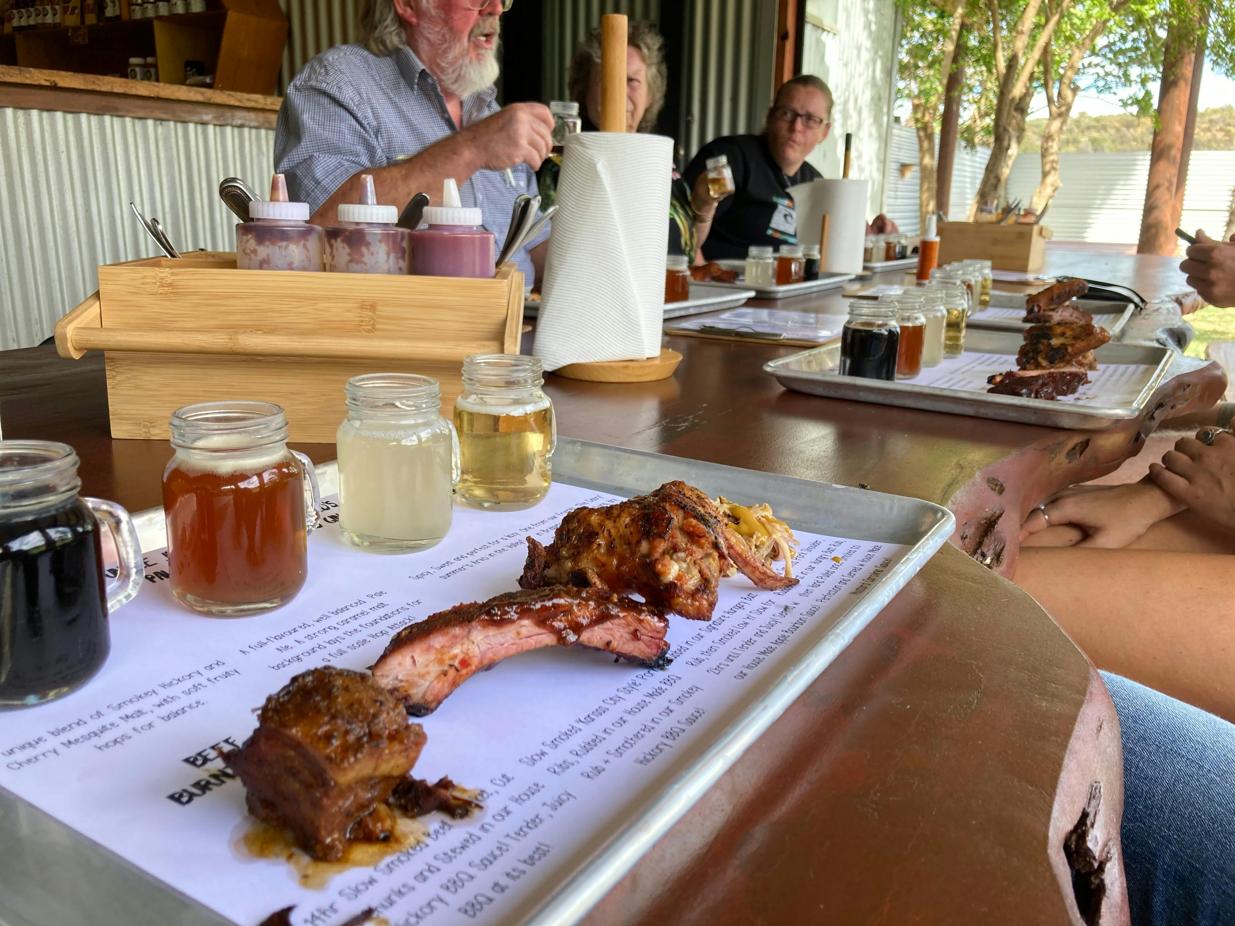 Delicious tasting plate paired with beers and cider at the Burnt Barrel