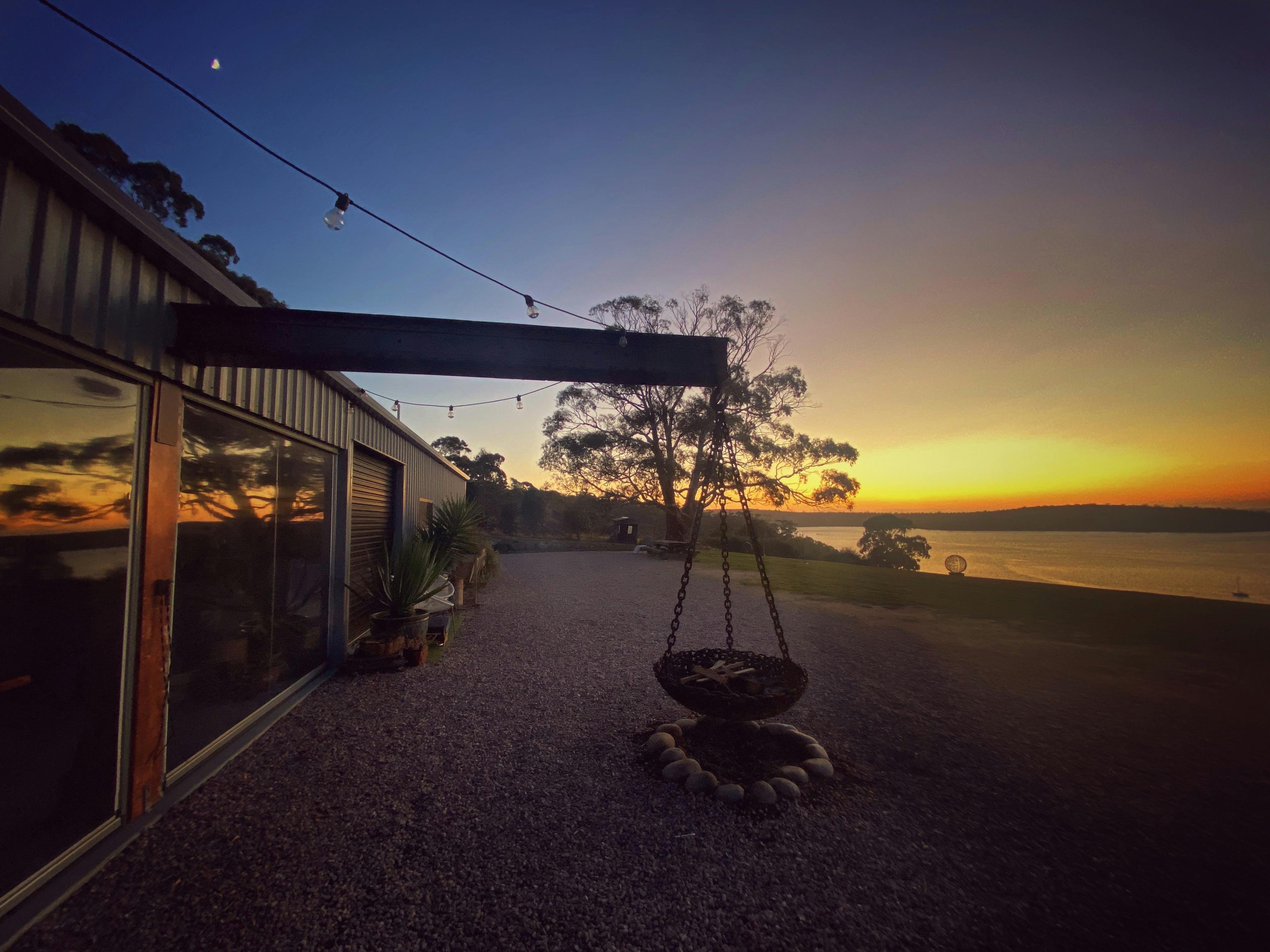 View out over Georges Bay and Humbug reserve at sunrise