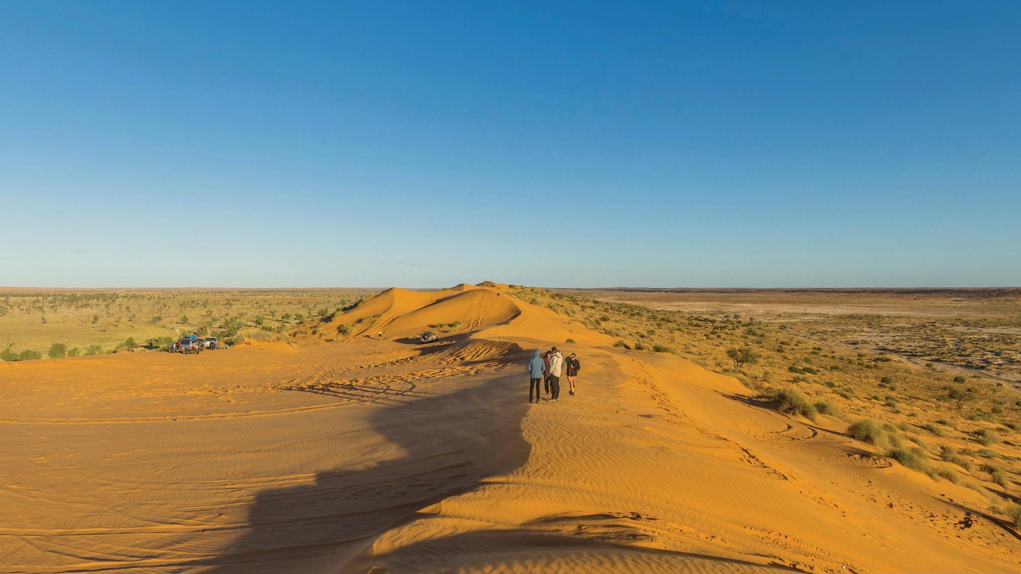 Walking on Big Red in Birdsville