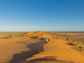 Walking on Big Red in Birdsville